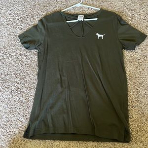 PINK t-shirt with cut out neck